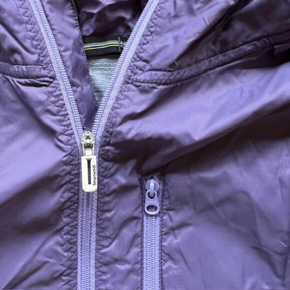 Smartwool Merino Sport Ultra Light Vest Womens L Purple Full Zip Hooded Vented - Picture 8 of 9